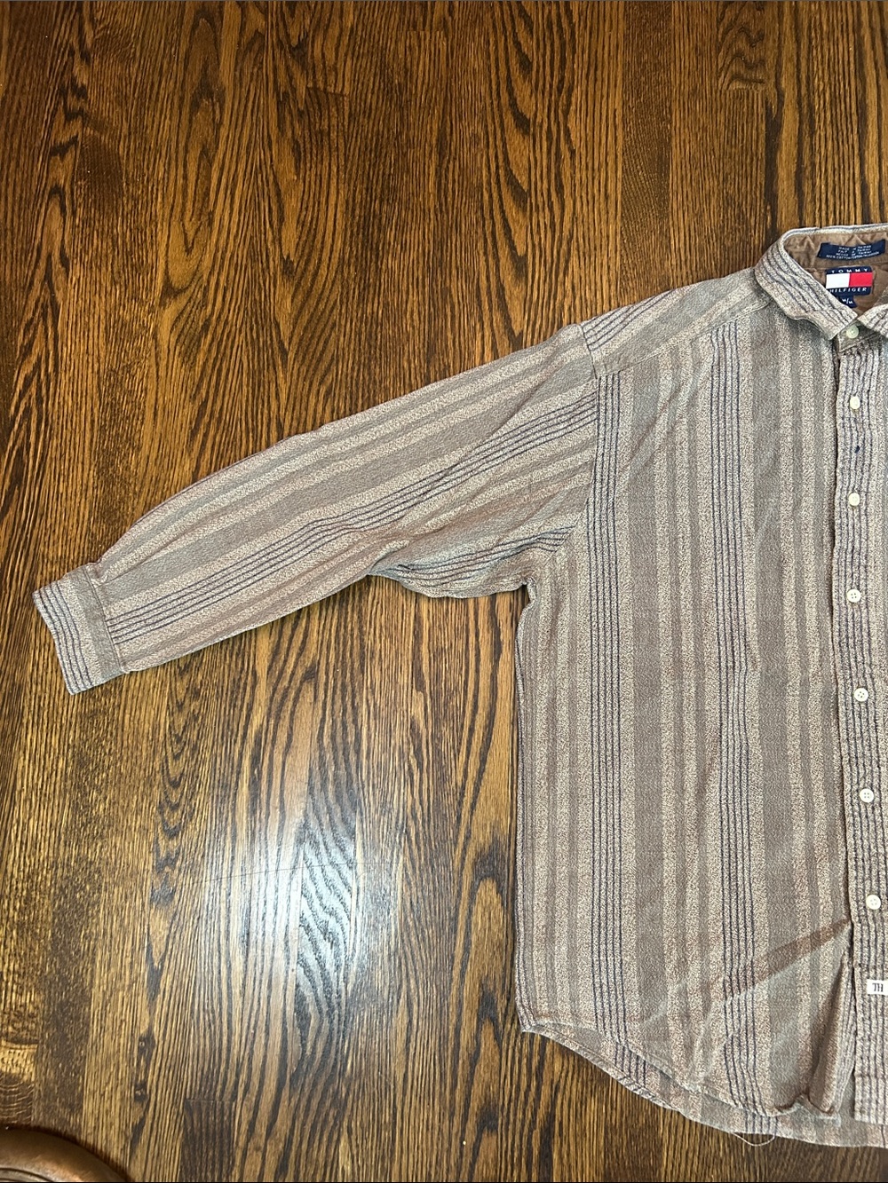 Vintage 90s Tommy Hilfiger Striped Dress Shirt - Picture 6 of 8